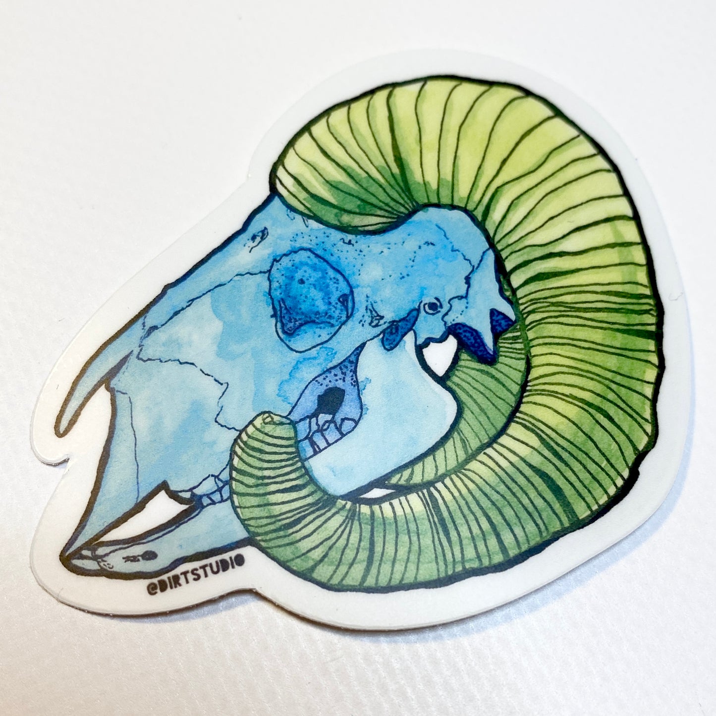 Neon Ram Skull - Die Cut Stickers