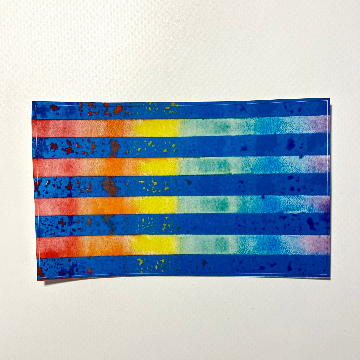 Wet Rainbow Tape - Rectangular Sticker