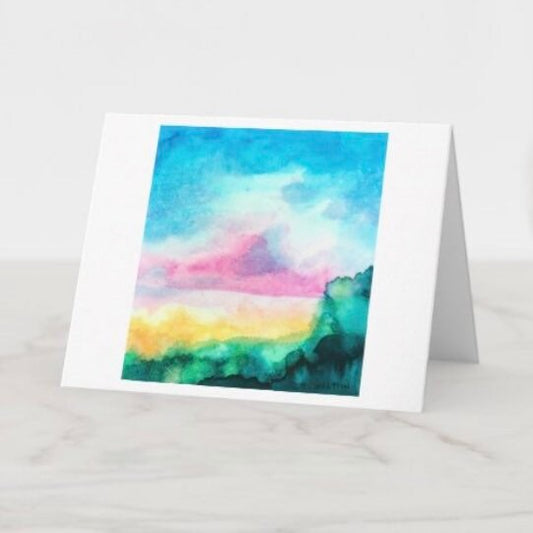 Bright Day, Pink Cloud - Greeting Card