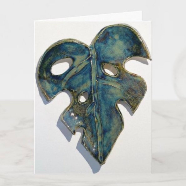 Heart Monstera Greeting Card