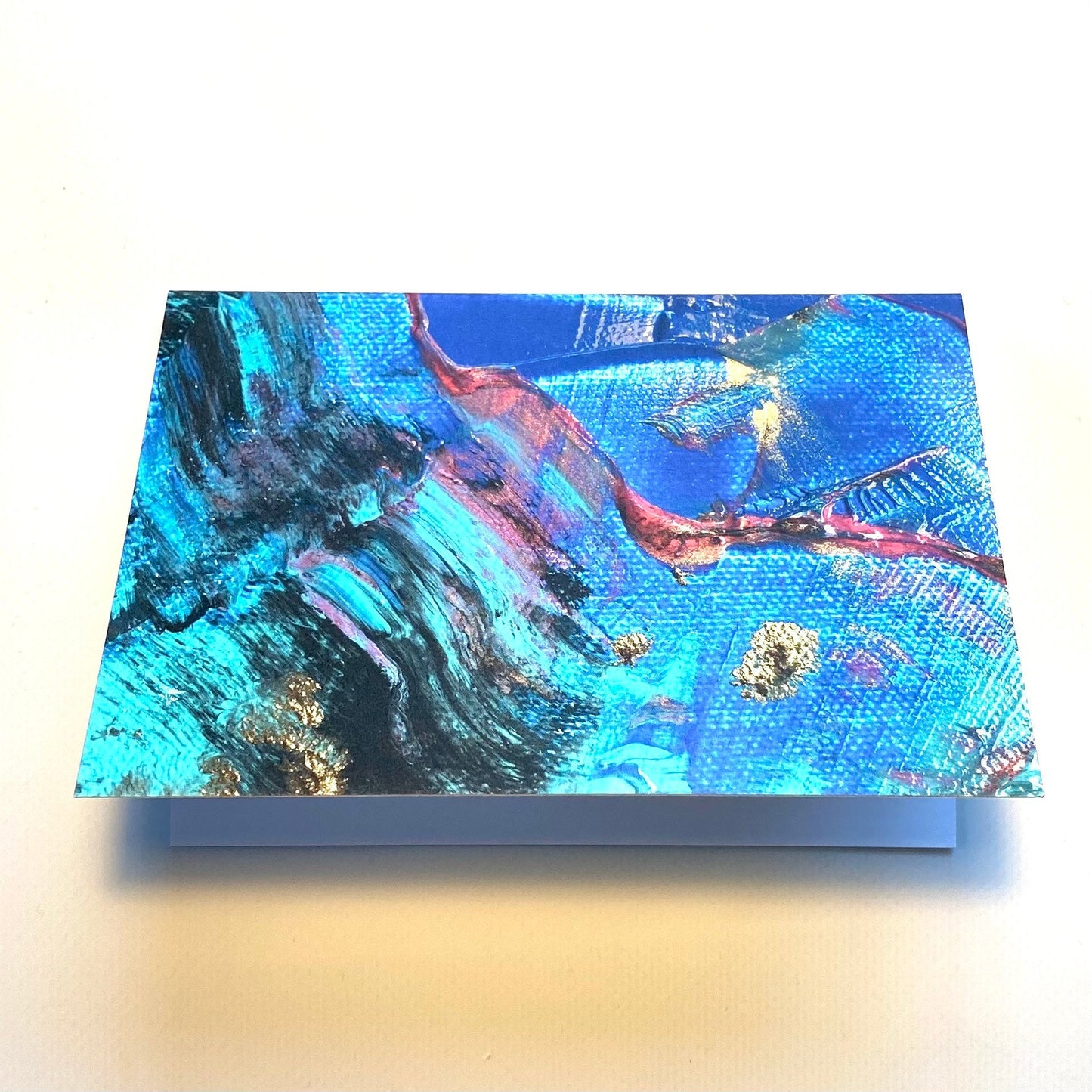 Abstract Acrylics + Gold Greeting Card