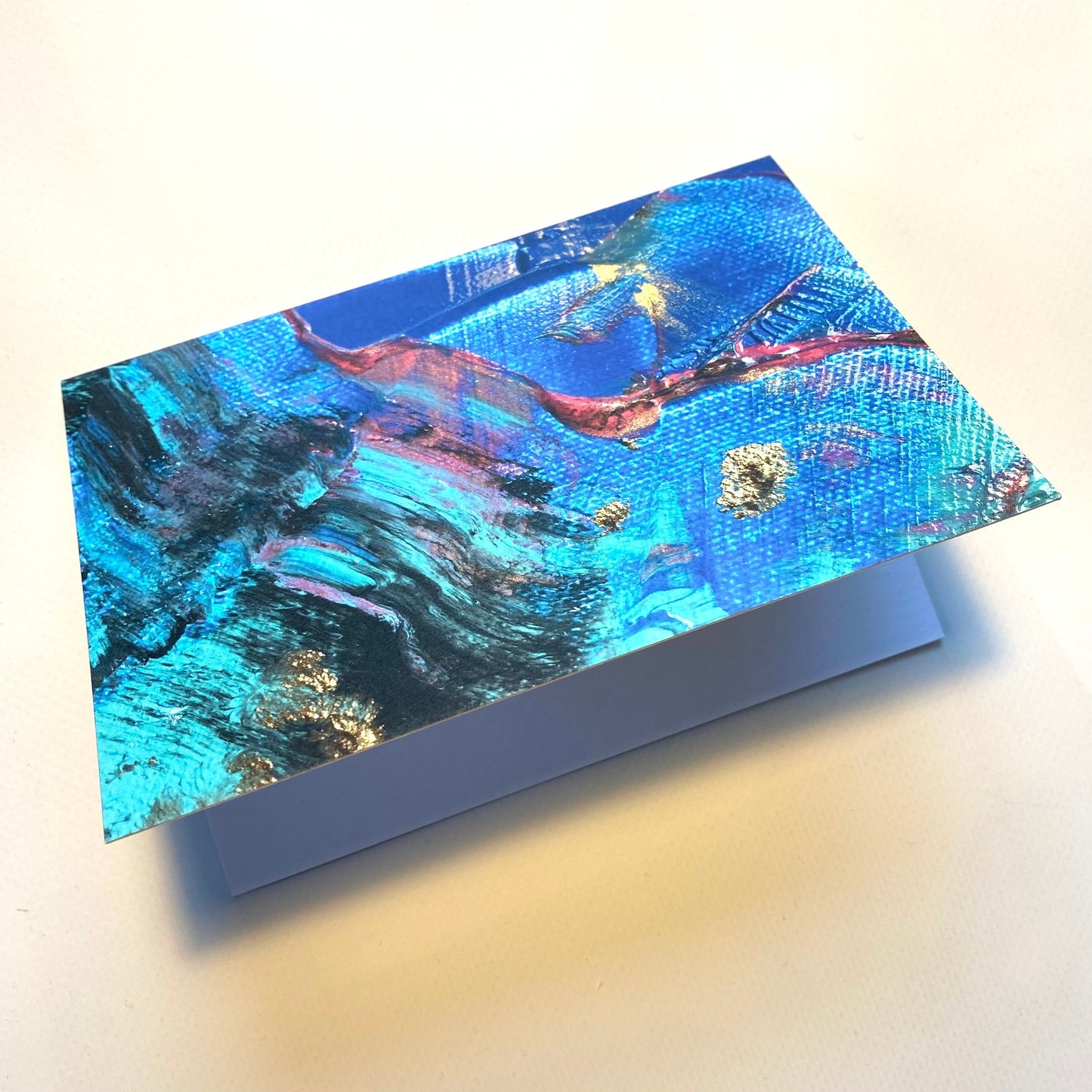 Abstract Acrylics + Gold Greeting Card